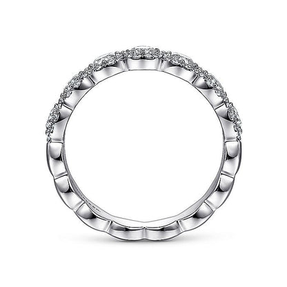 Gabriel & Co. AN14686W44JJ 14K White Gold Round Diamond Halo Anniversary Band