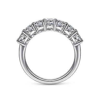 Gabriel & Co. AN14954W44JJ 14K White Gold 7 Stone Oval Diamond Anniversary Band