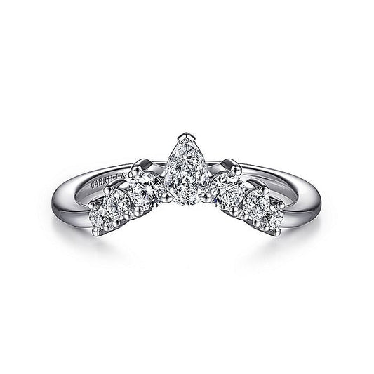 Gabriel & Co. AN15303W44JJ 14K White Gold Curved Diamond Anniversary Band