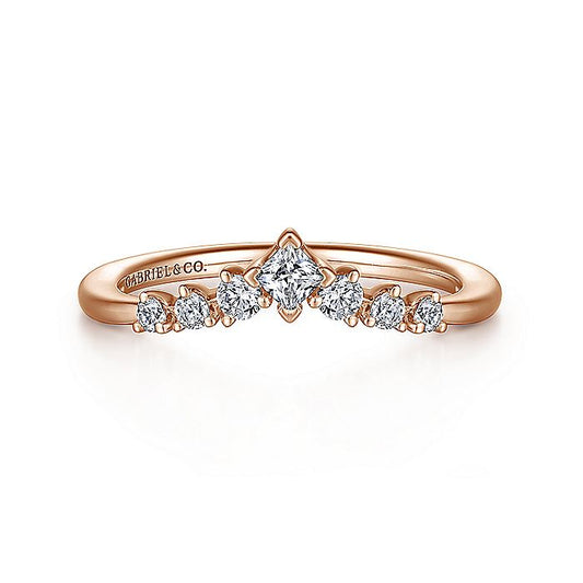 Gabriel & Co. AN15557K44JJ 14K Rose Gold Diamond Anniversary Band