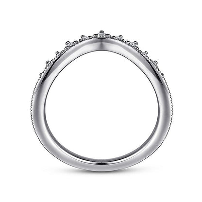 Gabriel & Co. AN15561W44JJ 14K White Gold Curved Diamond Anniversary Band