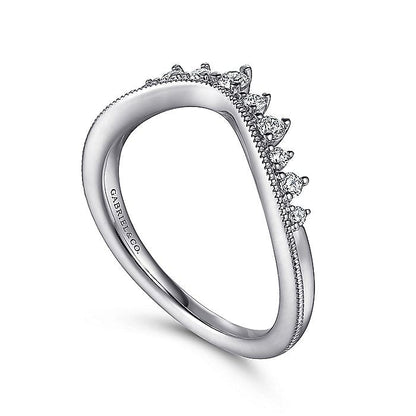 Gabriel & Co. AN15561W44JJ 14K White Gold Curved Diamond Anniversary Band