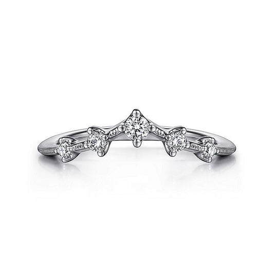 Gabriel & Co. AN15569W44JJ 14K White Gold Curved Diamond Anniversary Band