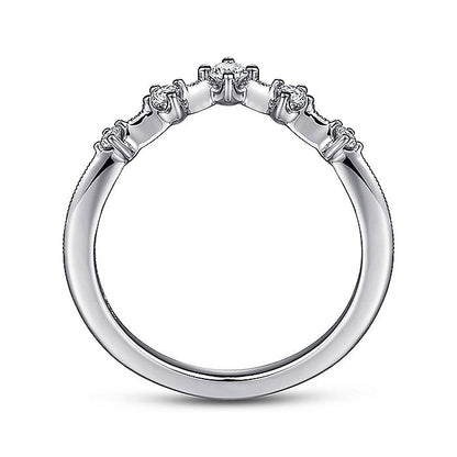 Gabriel & Co. AN15569W44JJ 14K White Gold Curved Diamond Anniversary Band