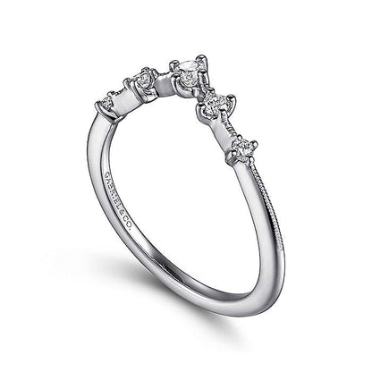 Gabriel & Co. AN15569W44JJ 14K White Gold Curved Diamond Anniversary Band