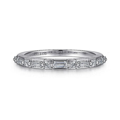 Gabriel & Co. AN15570W44JJ 14K White Gold Diamond Anniversary Band