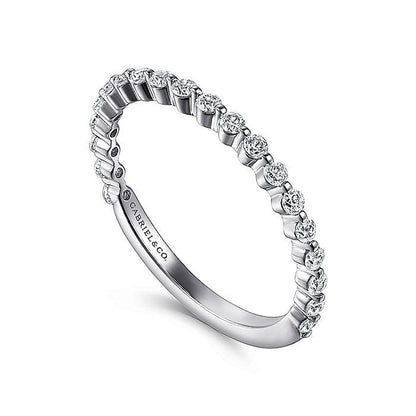 Gabriel & Co. AN15746W44JJ 14K White Gold Single Prong Diamond Anniversary Band