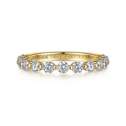 Gabriel & Co. AN15748Y44JJ 14K Yellow Gold Single Prong Diamond Anniversary Band