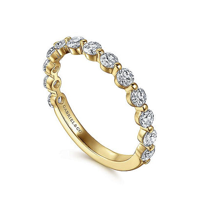 Gabriel & Co. AN15748Y44JJ 14K Yellow Gold Single Prong Diamond Anniversary Band
