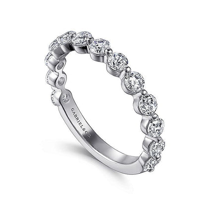 Gabriel & Co. AN15749W44JJ 14K White Gold Single Prong Diamond Anniversary Band