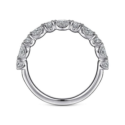 Gabriel & Co. AN15974W44JJ 14K White Gold Marquise and Round Diamond Anniversary Band