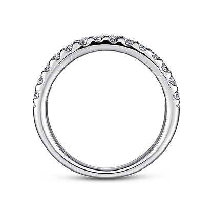Gabriel & Co. AN5336W44JJ 14K White Gold Round 14 Stone Diamond Wedding Band