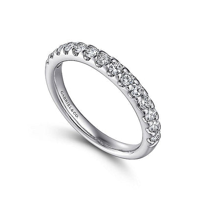 Gabriel & Co. AN5336W44JJ 14K White Gold Round 14 Stone Diamond Wedding Band