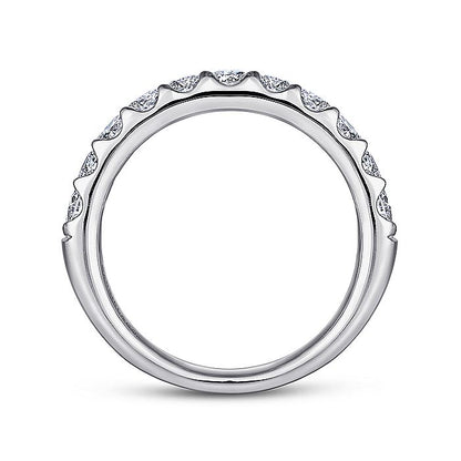 Gabriel & Co. AN5338W44JJ 14K White Gold Round 11 Stone Diamond Wedding Band