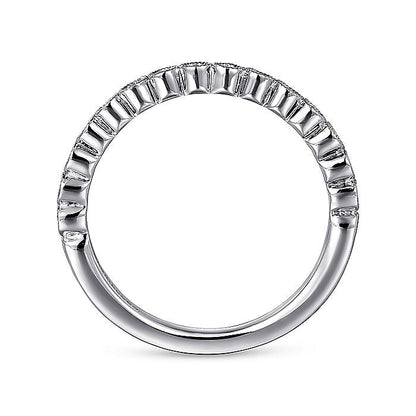 Gabriel & Co. AN6011W44JJ 14K White Gold Round Bezel Set Diamond Anniversary Band