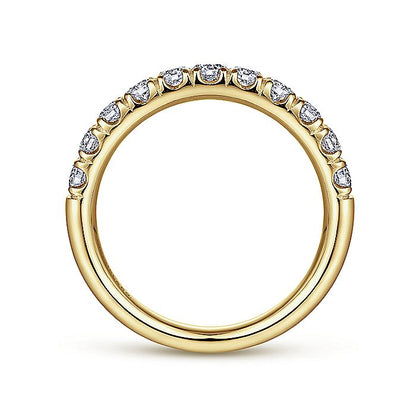 Gabriel & Co. AN6073Y44JJ 14K Yellow Gold 11 Stone French Pavé Diamond Wedding Band