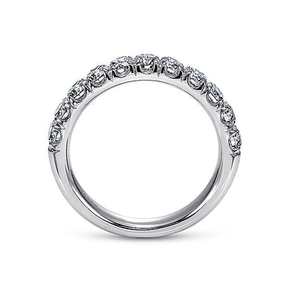 Gabriel & Co. AN6074PT4JJ Platinum 11 Stone French Pavé Diamond Wedding Band