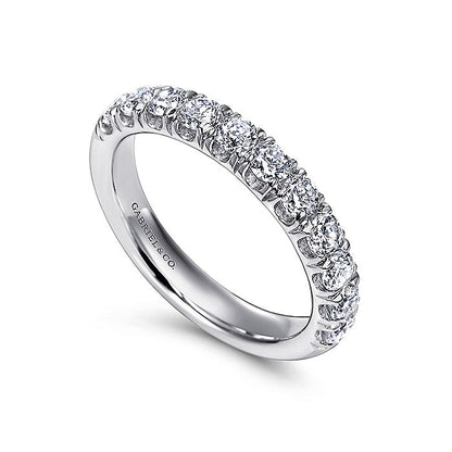Gabriel & Co. AN6074PT4JJ Platinum 11 Stone French Pavé Diamond Wedding Band