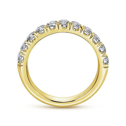 Gabriel & Co. AN6074Y44JJ 14K Yellow Gold 11 Stone French Pavé Diamond Wedding Band