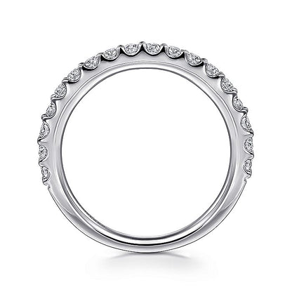 Gabriel & Co. AN7574W44JJ 14K White Gold Shared Prong Diamond Wedding Band