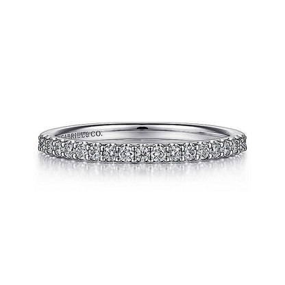 Gabriel & Co. AN7577W44JJ 14K White Gold Shared Prong Diamond Wedding Band