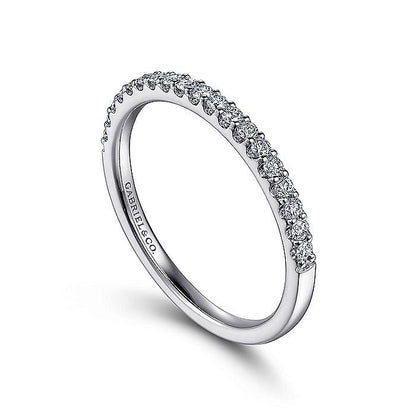 Gabriel & Co. AN7577W44JJ 14K White Gold Shared Prong Diamond Wedding Band