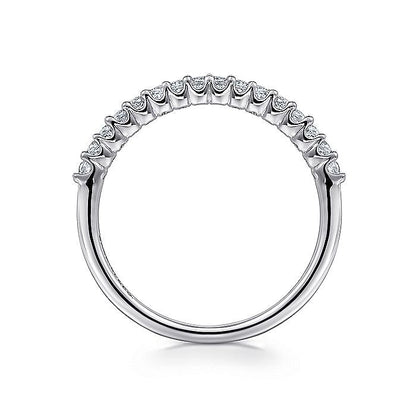 Gabriel & Co. AN7602W44JJ 14K White Gold Shared Prong Set Diamond Wedding Band