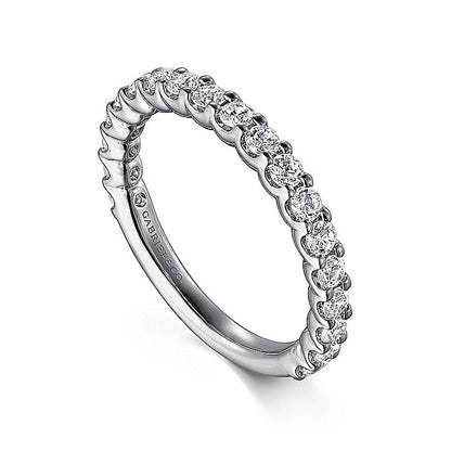 Gabriel & Co. AN7604W44JJ 14K White Gold Shared Prong Set Diamond Wedding Band