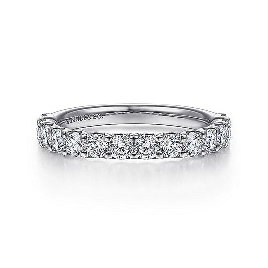 Gabriel & Co. AN7605W44JJ 14K White Gold Shared Prong Set Diamond Wedding Band