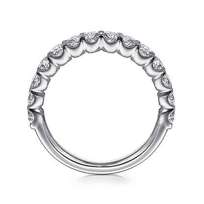 Gabriel & Co. AN7605W44JJ 14K White Gold Shared Prong Set Diamond Wedding Band