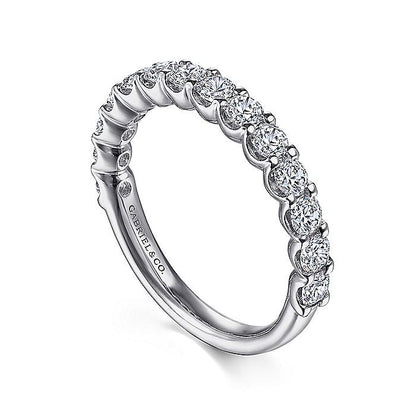 Gabriel & Co. AN7605W44JJ 14K White Gold Shared Prong Set Diamond Wedding Band