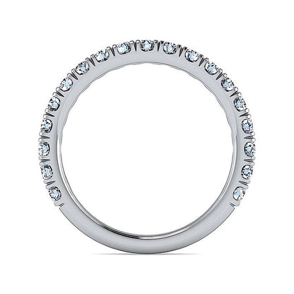 Gabriel & Co. AN7622W44JJ 14K White Gold French Pavé Diamond Wedding Band