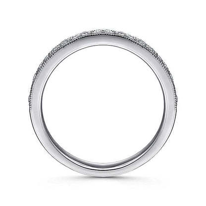 Gabriel & Co. AN7643W44JJ 14K White Gold Micro Pavé Channel Diamond Wedding Band with Millgrain