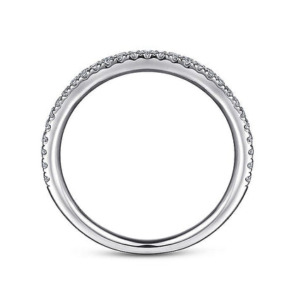 Gabriel & Co. AN7856W44JJ 14K White Gold French Pavé Diamond Anniversary Band