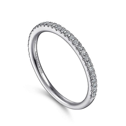 Gabriel & Co. AN7856W44JJ 14K White Gold French Pavé Diamond Anniversary Band