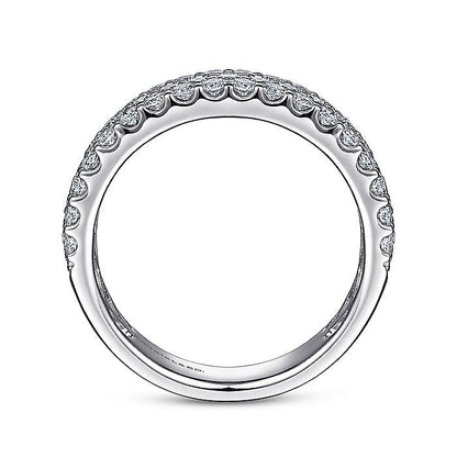 Gabriel & Co. AN8181W44JJ Wide 14K White Gold Prong Set Diamond Anniversary Band