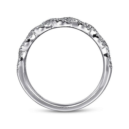 Gabriel & Co. AN8261W44JJ 14K White Gold Twisted Diamond Anniversary Band