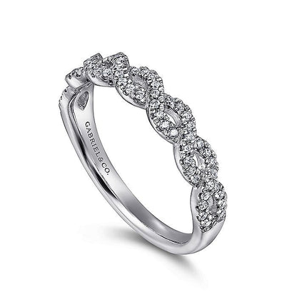 Gabriel & Co. AN8261W44JJ 14K White Gold Twisted Diamond Anniversary Band