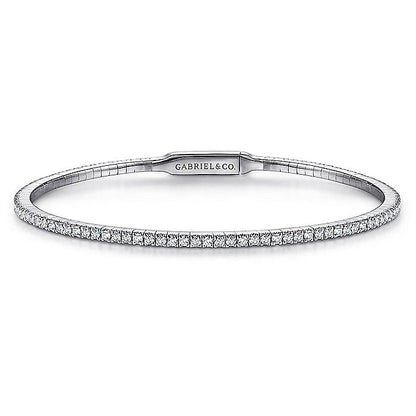Gabriel & Co. BG3221-62W45JJ 14K White Gold Diamond Bangle