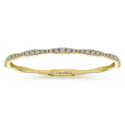 Gabriel & Co. BG3707-62Y45JJ 14K Yellow Gold Diamond Station Bangle