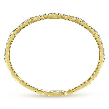 Gabriel & Co. BG3707-62Y45JJ 14K Yellow Gold Diamond Station Bangle