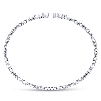 Gabriel & Co. BG4120-62W45JJ 14K White Gold Bujukan Split Cuff Bracelet with Bezel Set Diamonds in size 6.25