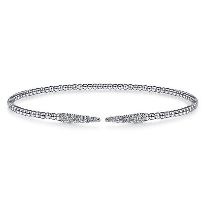 Gabriel & Co. BG4216-62W45JJ 14K White Gold Bujukan Split Cuff Bracelet with Diamond Pave Spikes in size 6.25