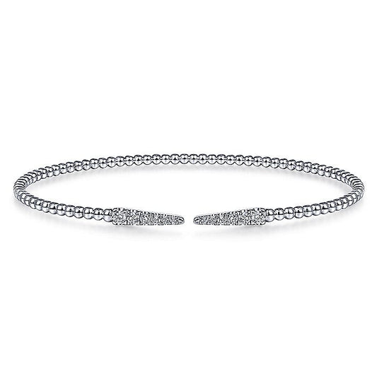 Gabriel & Co. BG4216-62W45JJ 14K White Gold Bujukan Split Cuff Bracelet with Diamond Pave Spikes in size 6.25