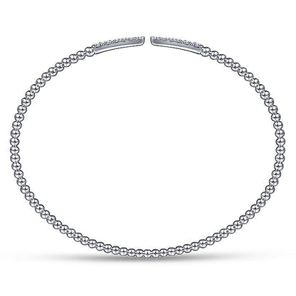 Gabriel & Co. BG4216-62W45JJ 14K White Gold Bujukan Split Cuff Bracelet with Diamond Pave Spikes in size 6.25