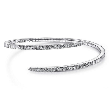 Gabriel & Co. BG4227-62W45JJ 14K White Gold Split Bypass Diamond Bangle