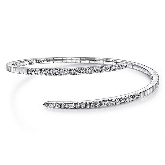 Gabriel & Co. BG4227-62W45JJ 14K White Gold Split Bypass Diamond Bangle