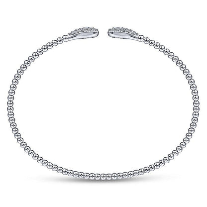 Gabriel & Co. BG4230-62W45JJ 14K White Gold Bujukan Cuff Bracelet with Diamond Pave Teardrops in size 6.25
