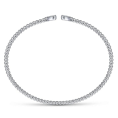 Gabriel & Co. BG4253-62W45JJ 14K White Gold Bujukan Split Cuff Bracelet with Pavé Diamond Hearts