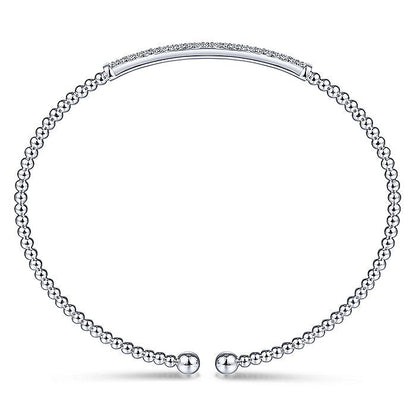 Gabriel & Co. BG4262-62W45JJ 14K White Gold Bujukan Split Cuff Bracelet with Diamond Pavé Bar